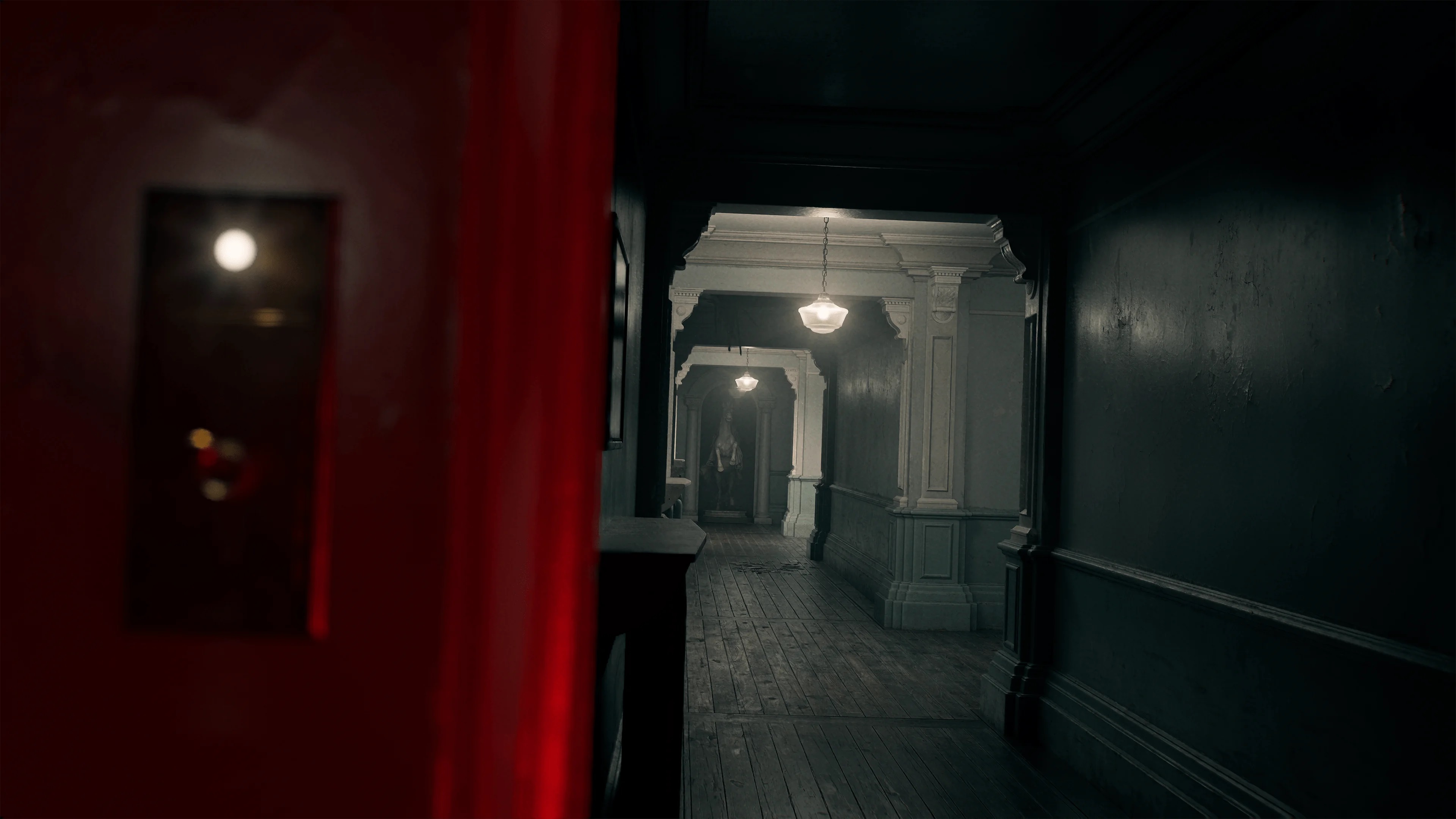 The Girl stalking through the Wrenwood Hotel hallway